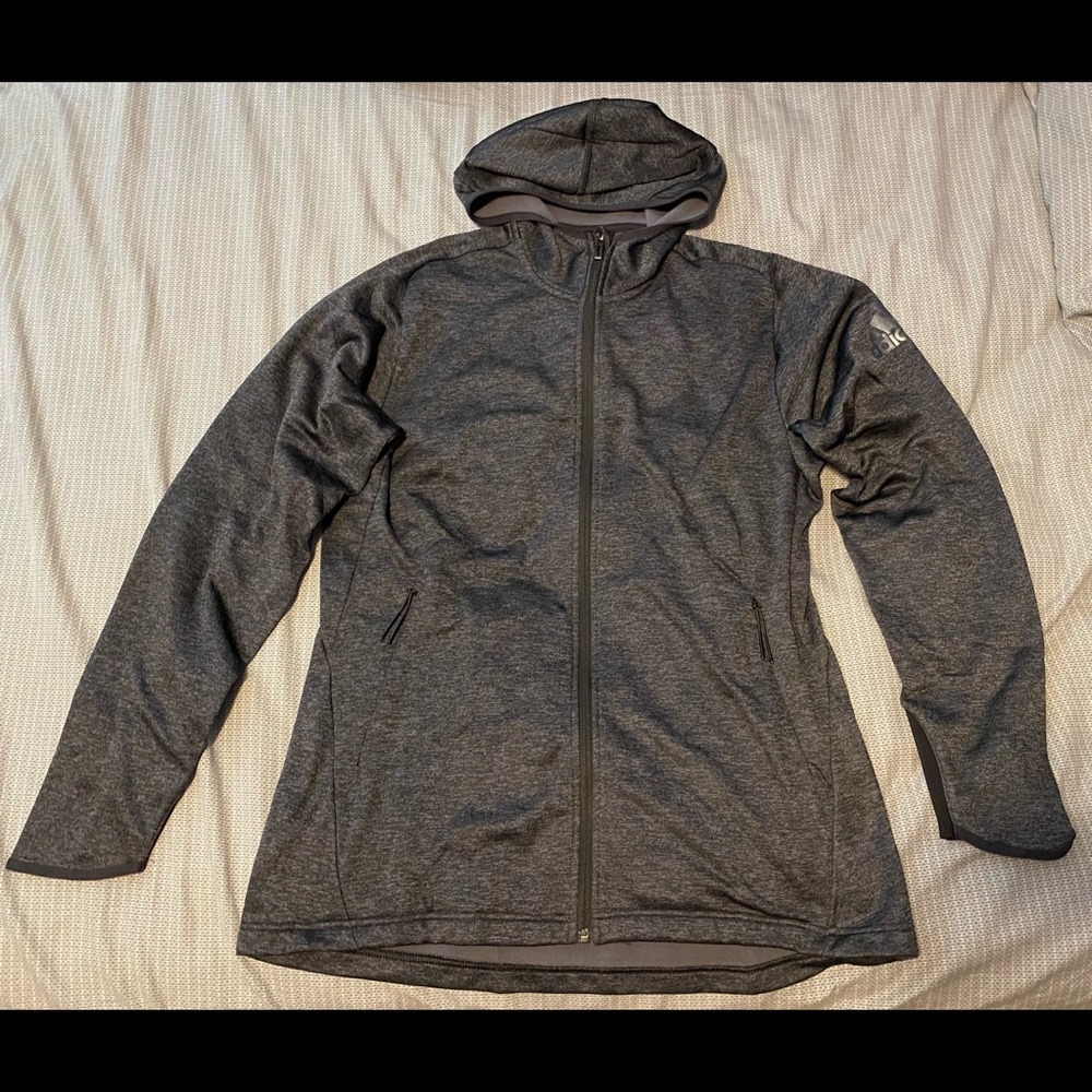 Black Tonal Adidas Zip Up Hoodie